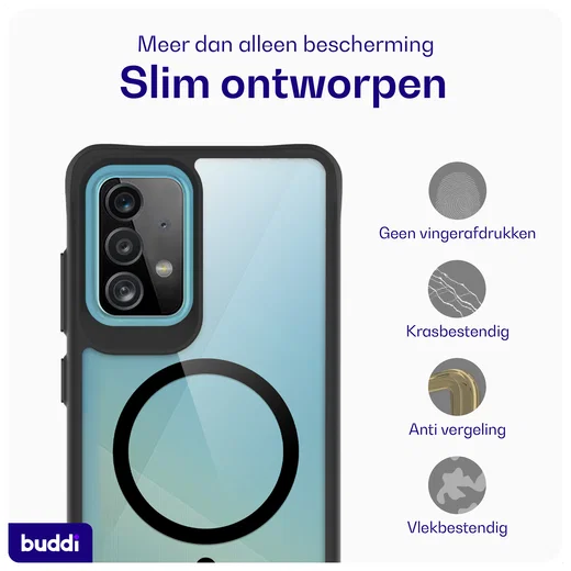 Buddi Hybrid Samsung Galaxy A52 / A52s Hoesje MagSafe Back Cover Matte Zwart afbeelding 6