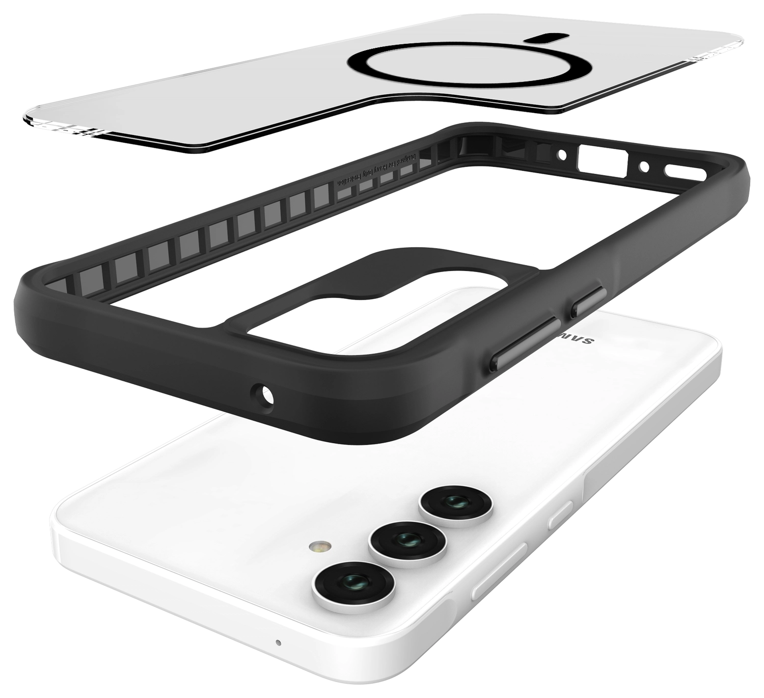 Buddi Hybrid Samsung Galaxy A35 Hoesje MagSafe Back Cover Matte Zwart afbeelding 9