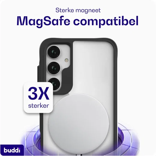 Buddi Hybrid Samsung Galaxy A17 Hoesje MagSafe Back Cover Matte Zwart afbeelding 3