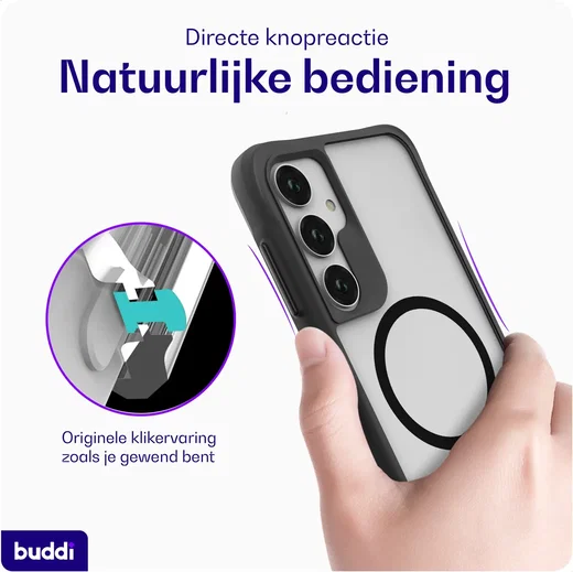 Buddi Hybrid Samsung Galaxy A17 Hoesje MagSafe Back Cover Matte Zwart afbeelding 4