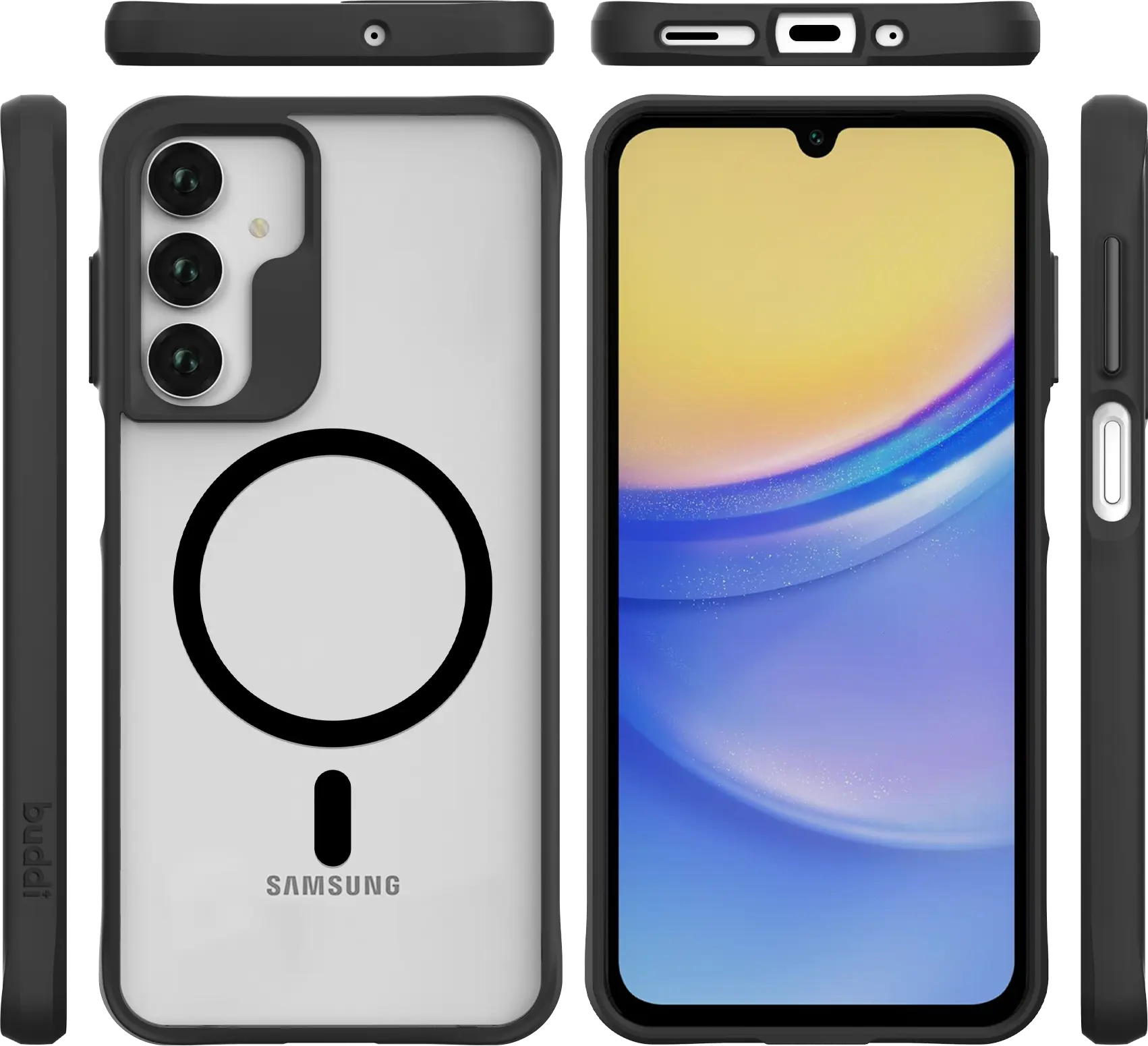 Buddi Hybrid Samsung Galaxy A17 Hoesje MagSafe Back Cover Matte Zwart afbeelding 8