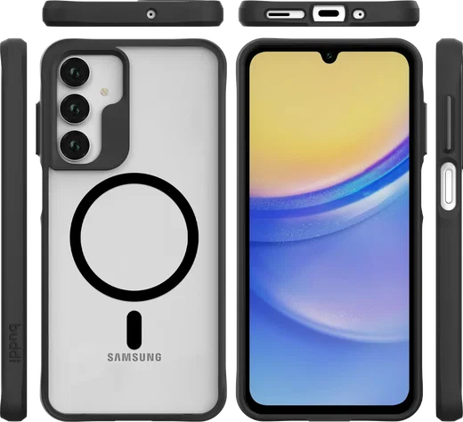 Buddi Hybrid Samsung Galaxy A17 Hoesje MagSafe Back Cover Matte Zwart afbeelding 8