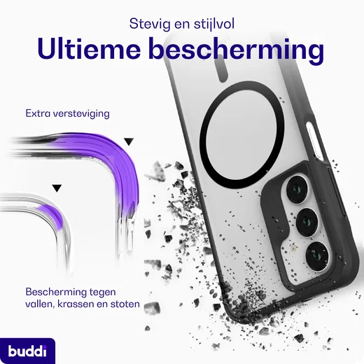 Buddi Hybrid Samsung Galaxy A17 Hoesje MagSafe Back Cover Matte Zwart afbeelding 2
