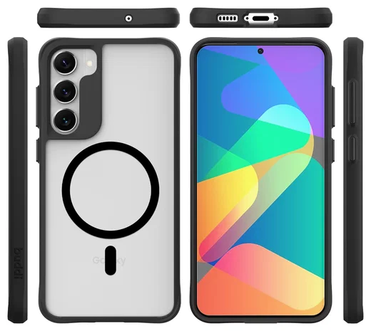 Buddi Hybrid Samsung Galaxy S23 Plus Hoesje MagSafe Back Cover Matte Zwart afbeelding 9