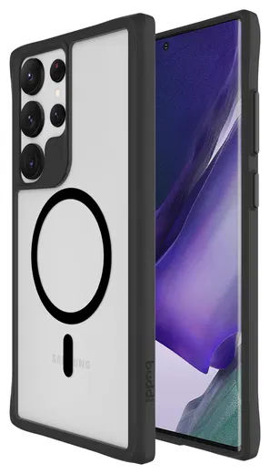 Buddi Hybrid Samsung Galaxy S23 Ultra Hoesje MagSafe Back Cover Matte Zwart afbeelding 1