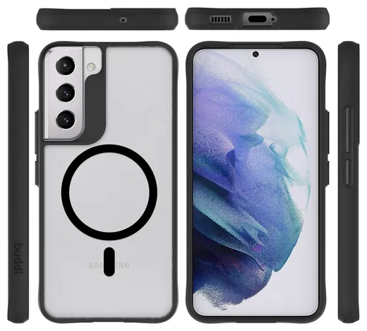 Buddi Hybrid Samsung Galaxy S22 Plus Hoesje MagSafe Back Cover Matte Zwart afbeelding 9