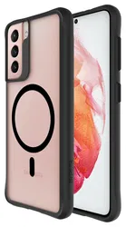 Buddi Hybrid Samsung Galaxy S21 Hoesje MagSafe Back Cover Matte Zwart afbeelding