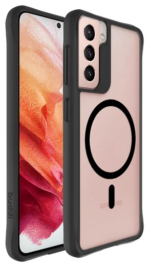 Buddi Hybrid Samsung Galaxy S21 Hoesje MagSafe Back Cover Matte Zwart afbeelding 8