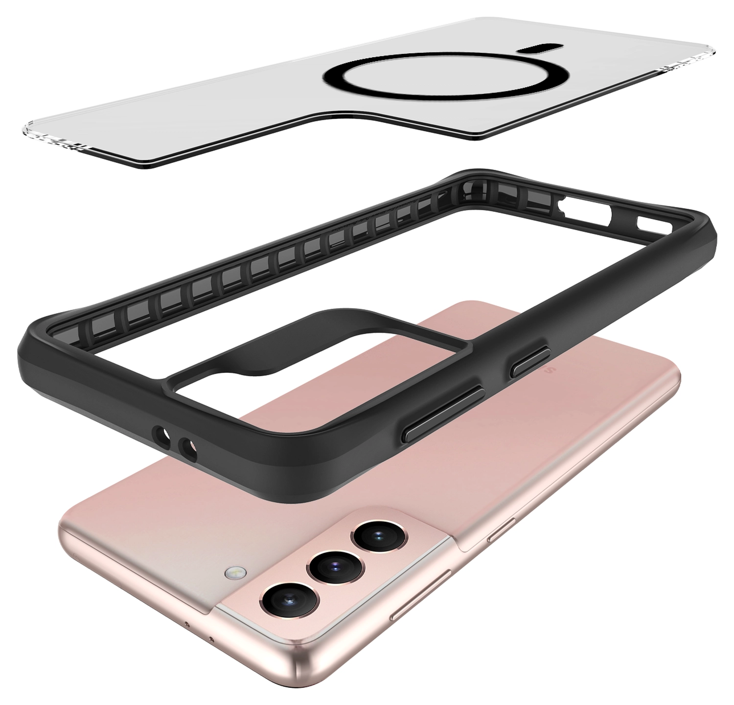 Buddi Hybrid Samsung Galaxy S21 Hoesje MagSafe Back Cover Matte Zwart afbeelding 10