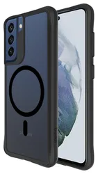 Buddi Hybrid Samsung Galaxy S21 FE Hoesje MagSafe Back Cover Matte Zwart afbeelding