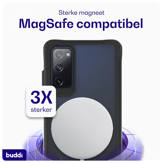 Buddi Hybrid Samsung Galaxy S20 FE Hoesje MagSafe Back Cover Matte Zwart afbeelding 3
