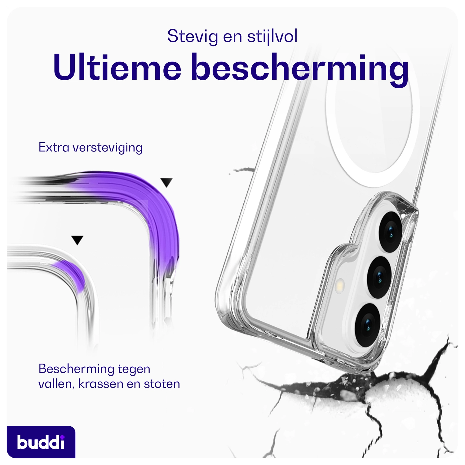 Buddi Core Samsung Galaxy S26 Plus Hoesje MagSafe Back Cover Transparant afbeelding 3