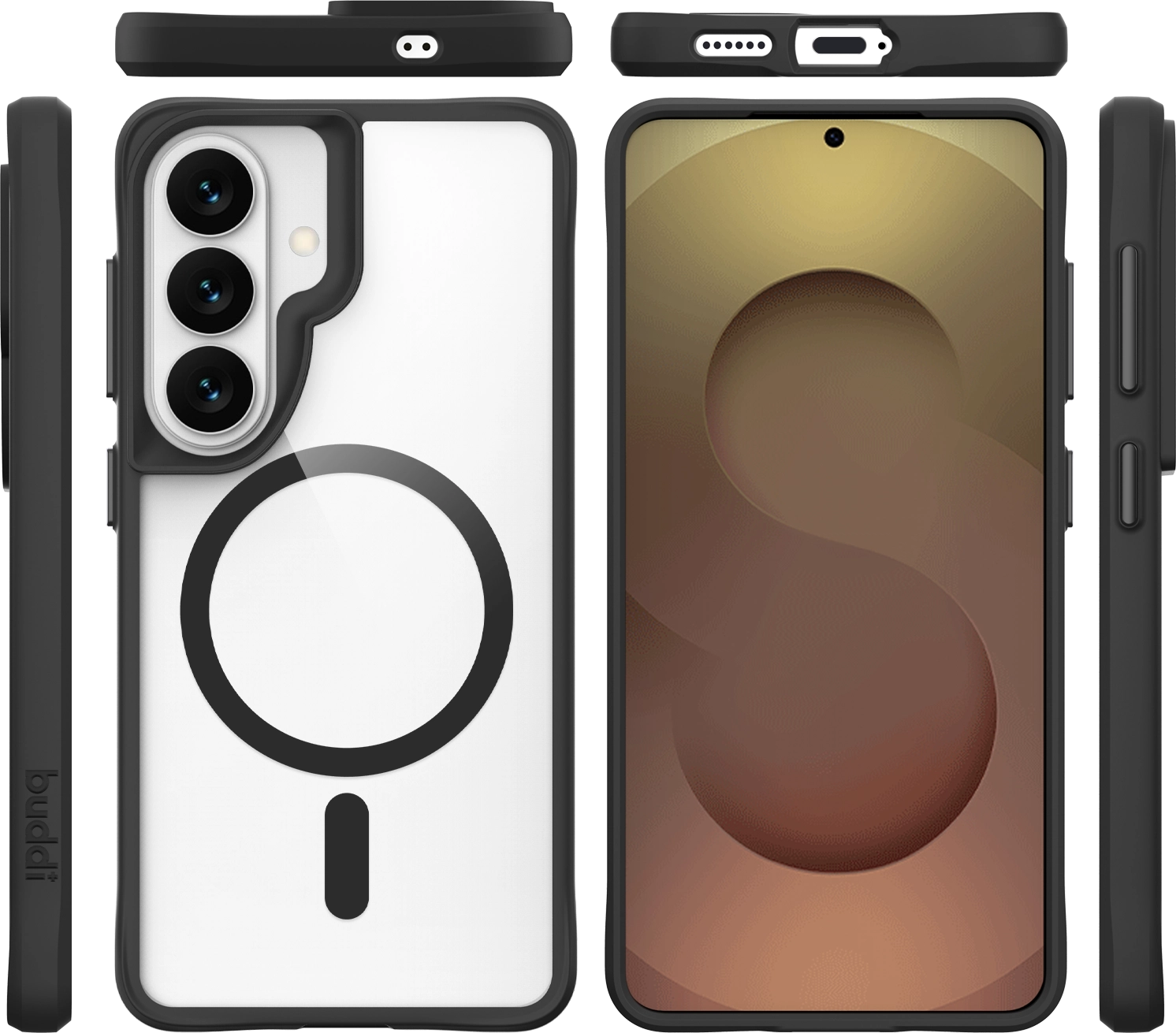 Buddi Hybrid Samsung Galaxy S26 Hoesje MagSafe Back Cover Transparant Zwart afbeelding 9