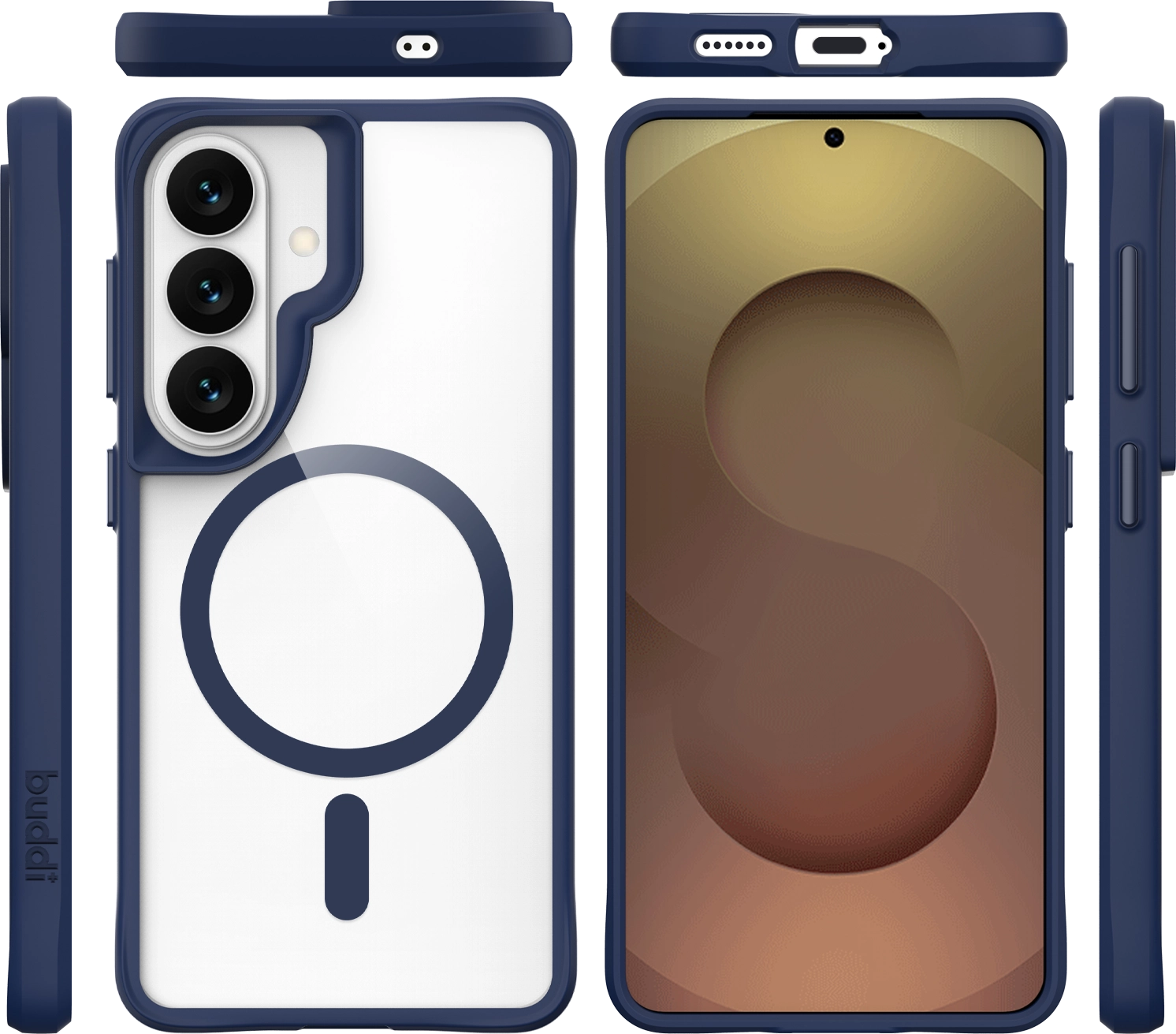 Buddi Hybrid Samsung Galaxy S26 Hoesje MagSafe Back Cover Transparant Blauw afbeelding 9