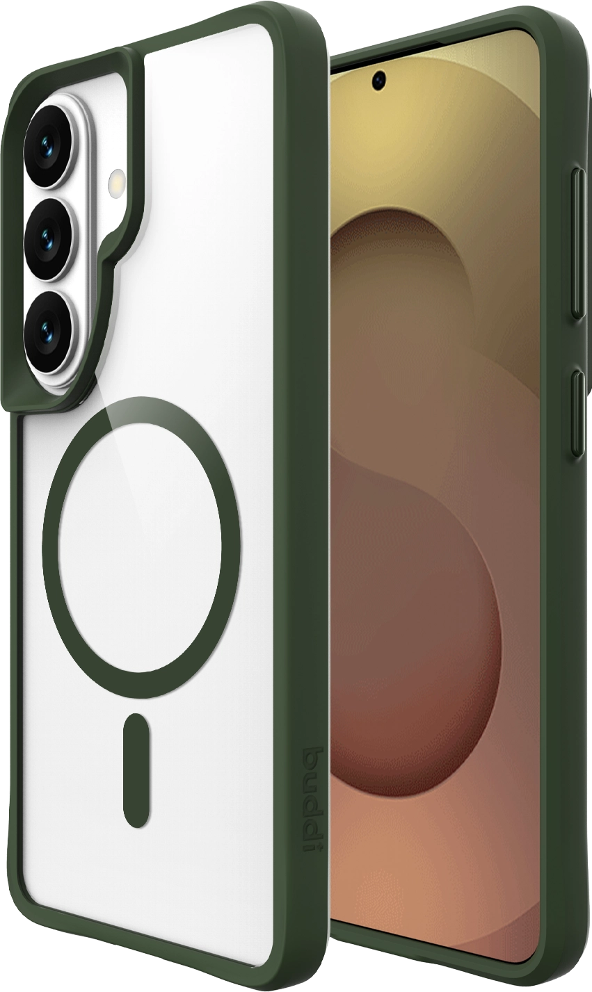 Buddi Hybrid Samsung Galaxy S26 Hoesje MagSafe Back Cover Transparant Groen afbeelding 1