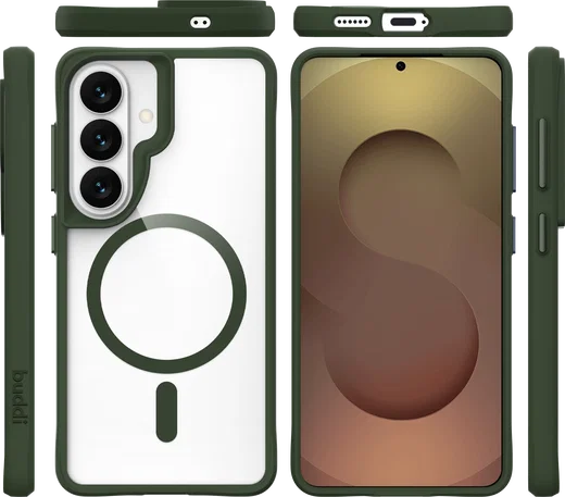 Buddi Hybrid Samsung Galaxy S26 Hoesje MagSafe Back Cover Transparant Groen afbeelding 9