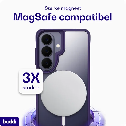Buddi Hybrid Samsung Galaxy S26 Hoesje MagSafe Back Cover Matched Paars afbeelding 4