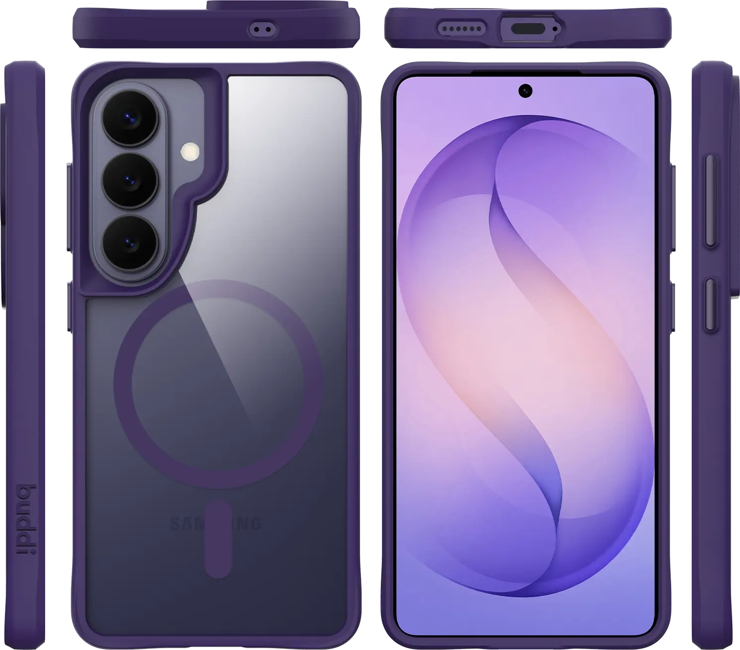 Buddi Hybrid Samsung Galaxy S26 Hoesje MagSafe Back Cover Matched Paars afbeelding 10