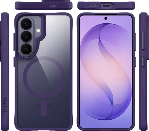Buddi Hybrid Samsung Galaxy S26 Hoesje MagSafe Back Cover Matched Paars afbeelding 10