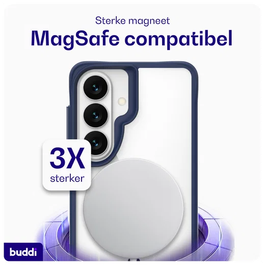 Buddi Hybrid Samsung Galaxy S26 Plus Hoesje MagSafe Transparant Blauw afbeelding 4