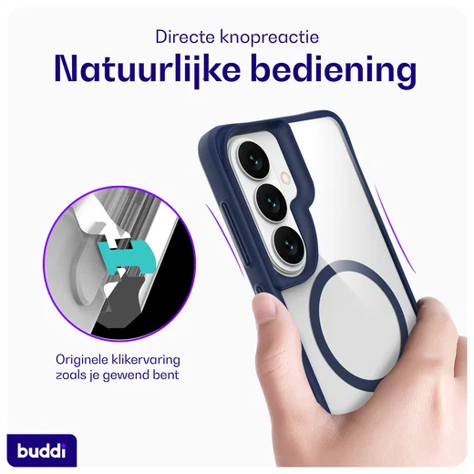 Buddi Hybrid Samsung Galaxy S26 Plus Hoesje MagSafe Transparant Blauw afbeelding 5