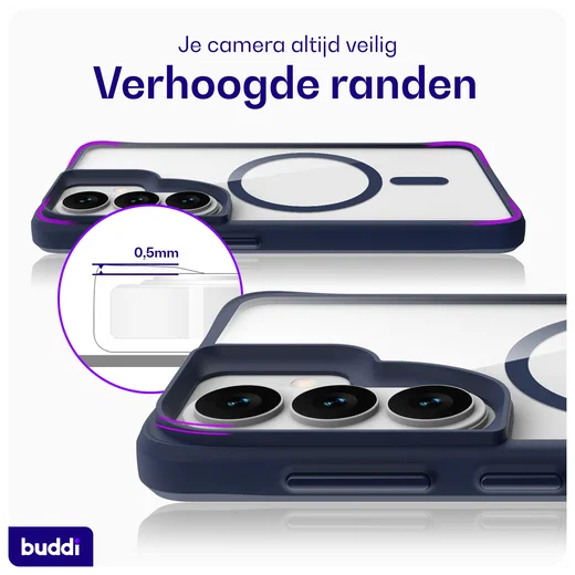Buddi Hybrid Samsung Galaxy S26 Plus Hoesje MagSafe Transparant Blauw afbeelding 7