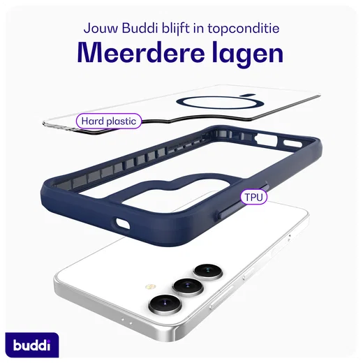 Buddi Hybrid Samsung Galaxy S26 Plus Hoesje MagSafe Transparant Blauw afbeelding 8