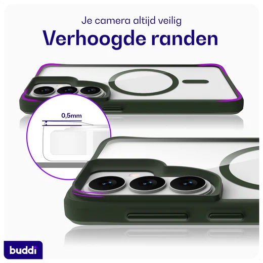 Buddi Hybrid Samsung Galaxy S26 Plus Hoesje MagSafe Transparant Groen afbeelding 7