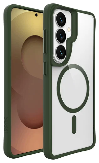 Buddi Hybrid Samsung Galaxy S26 Plus Hoesje MagSafe Transparant Groen afbeelding 9