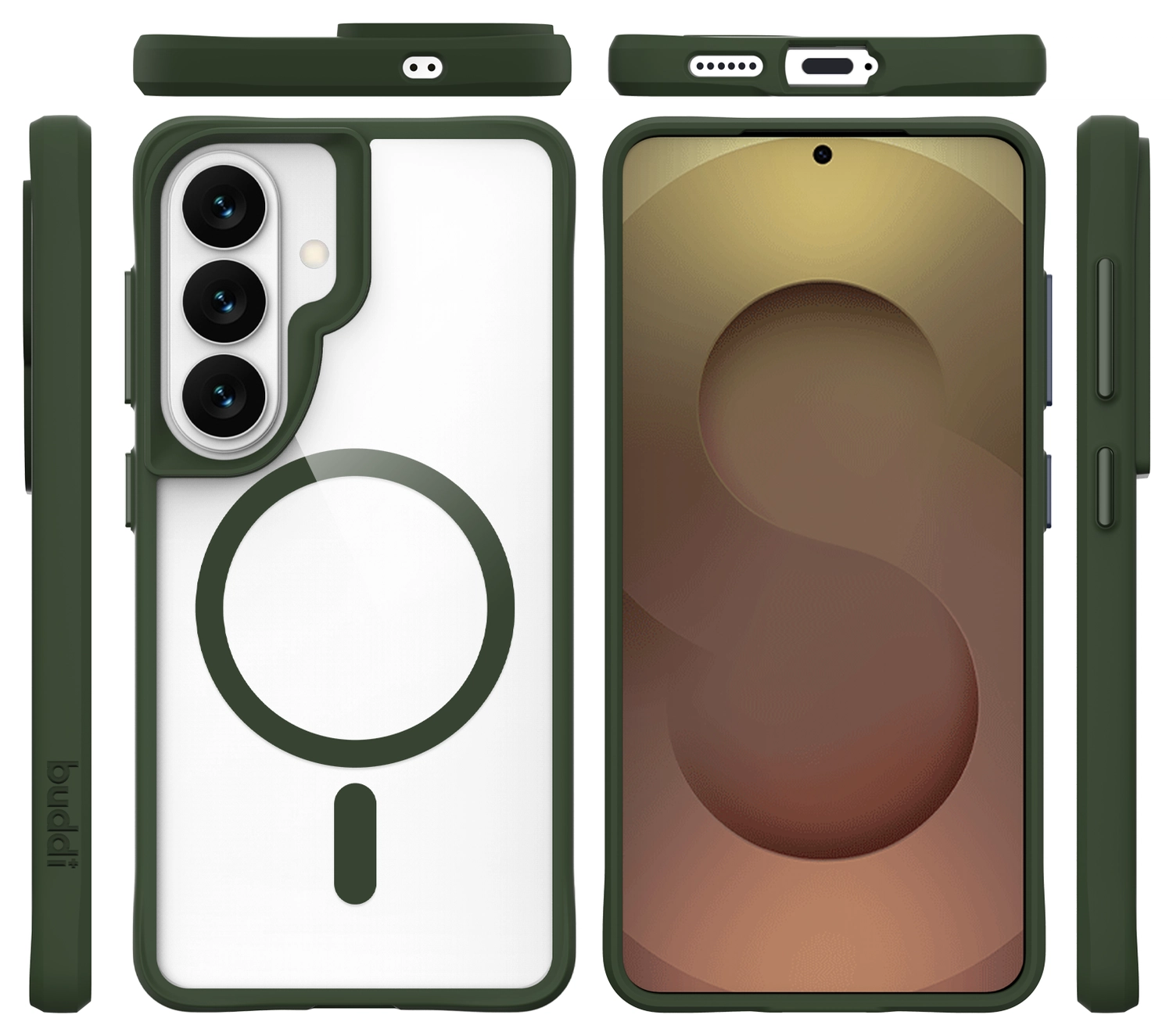 Buddi Hybrid Samsung Galaxy S26 Plus Hoesje MagSafe Transparant Groen afbeelding 10