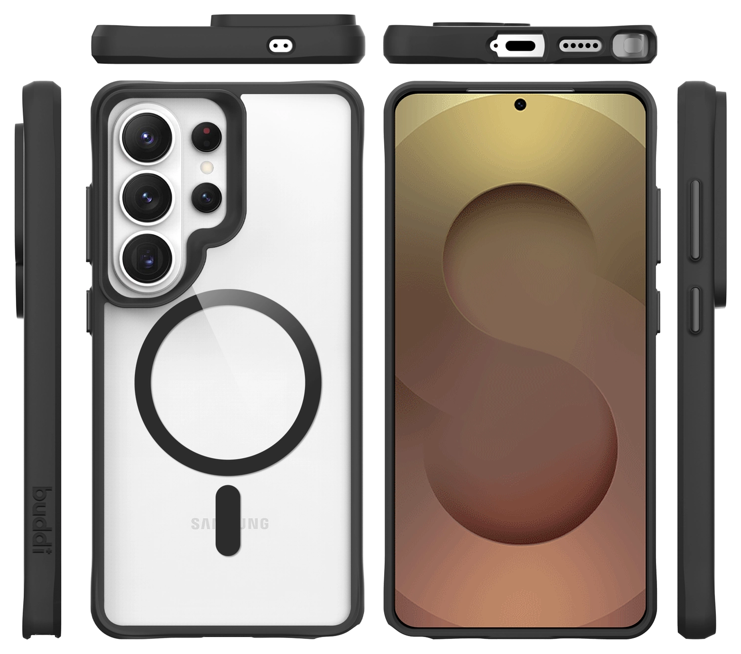 Buddi Hybrid Samsung S26 Ultra Hoesje MagSafe Back Cover Transparant Zwart afbeelding 10