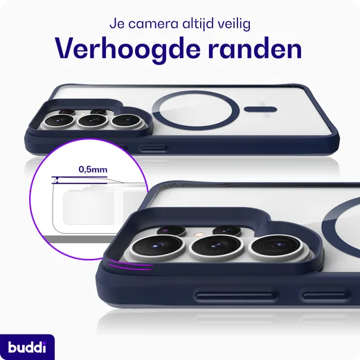 Buddi Hybrid Samsung S26 Ultra Hoesje MagSafe Back Cover Transparant Blauw afbeelding 5