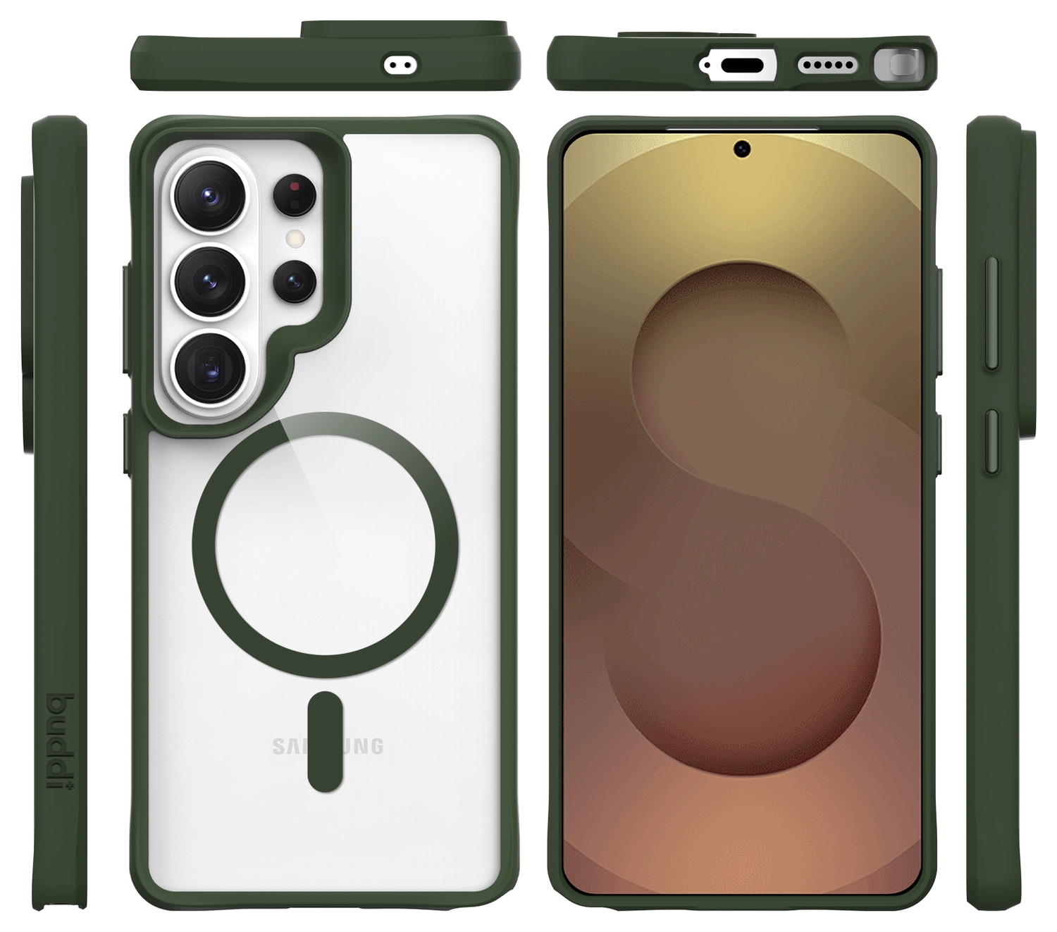 Buddi Hybrid Samsung S26 Ultra Hoesje MagSafe Back Cover Transparant Groen afbeelding 10