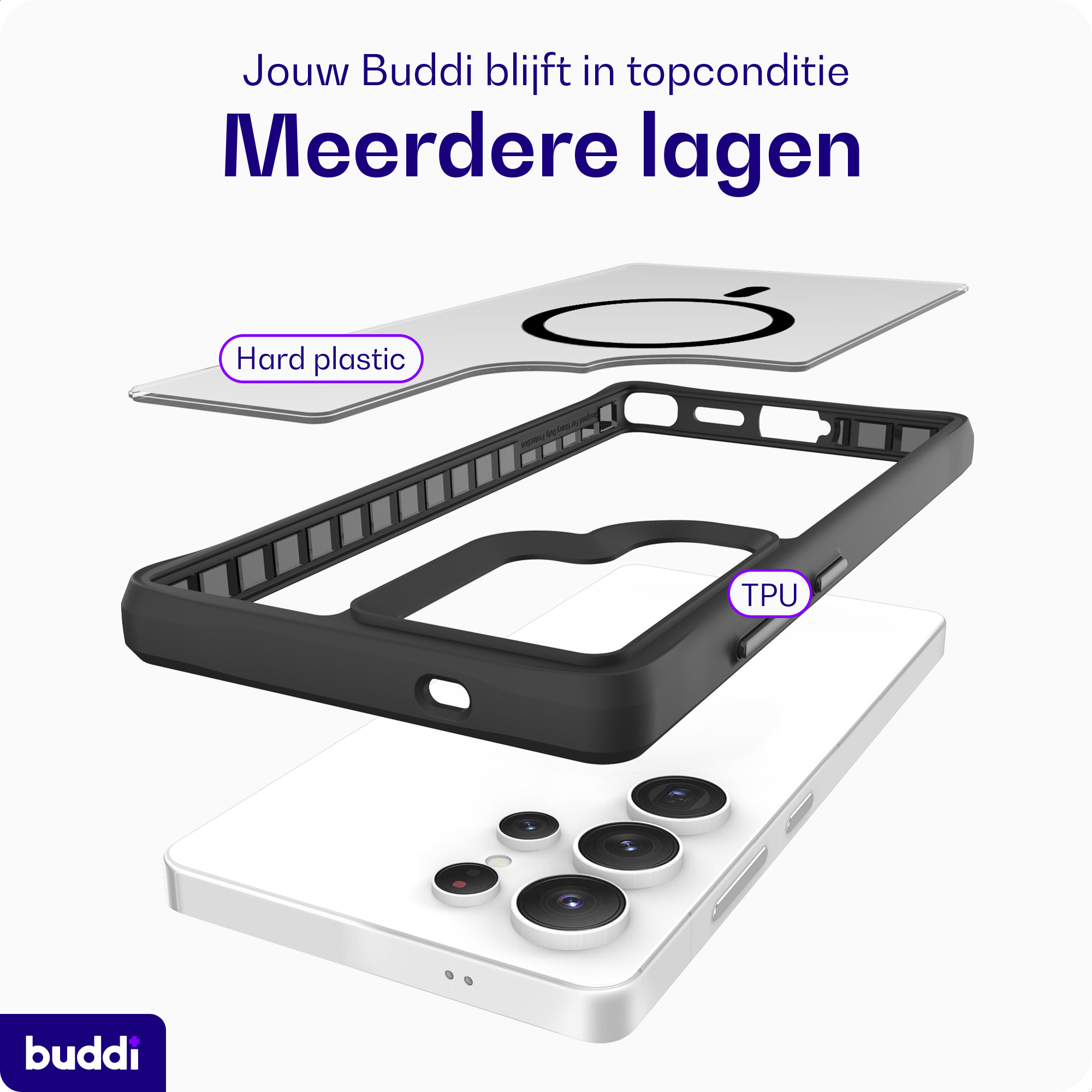 Buddi Hybrid Samsung S26 Ultra Hoesje MagSafe Back Cover Transparant Groen afbeelding 8
