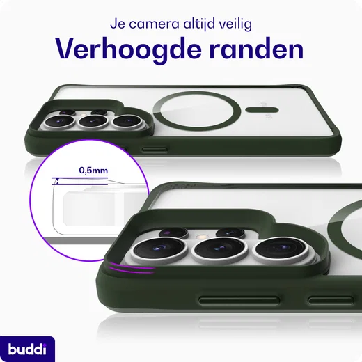 Buddi Hybrid Samsung S26 Ultra Hoesje MagSafe Back Cover Transparant Groen afbeelding 6