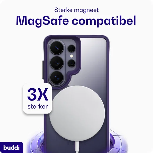 Buddi Hybrid Samsung S26 Ultra Hoesje MagSafe Back Cover Matched Paars afbeelding 4
