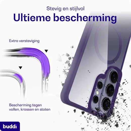 Buddi Hybrid Samsung S26 Ultra Hoesje MagSafe Back Cover Matched Paars afbeelding 3