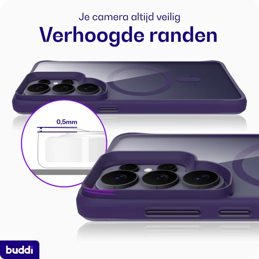 Buddi Hybrid Samsung S26 Ultra Hoesje MagSafe Back Cover Matched Paars afbeelding 6
