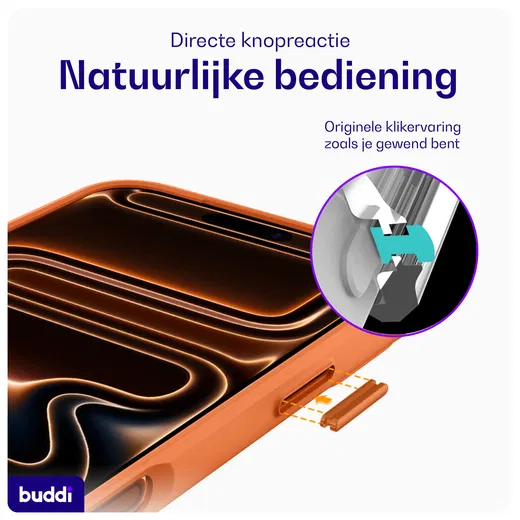 Buddi Hybrid Apple iPhone 17 Pro Hoesje MagSafe Back Cover Matched Oranje afbeelding 5