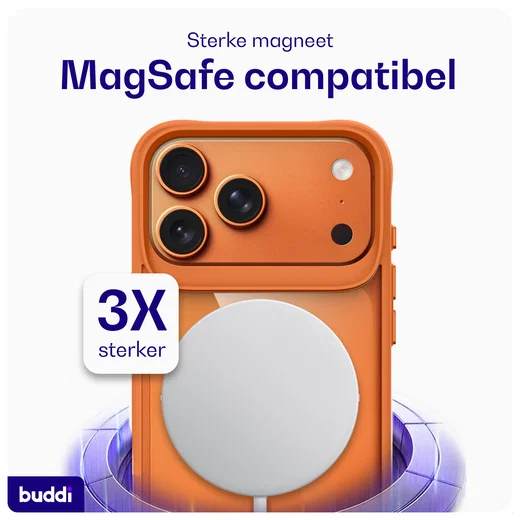 Buddi Hybrid iPhone 17 Pro Max Hoesje MagSafe Back Cover Matched Oranje afbeelding 5