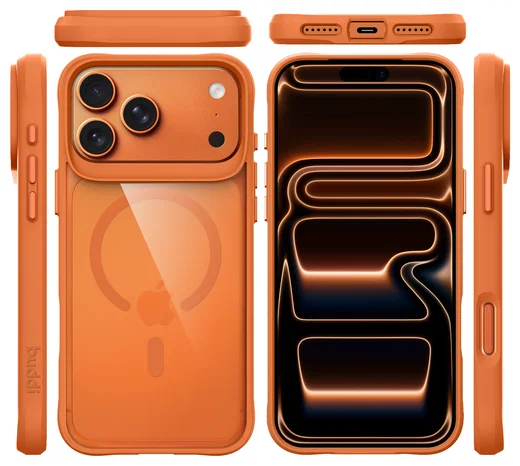 Buddi Hybrid iPhone 17 Pro Max Hoesje MagSafe Back Cover Matched Oranje afbeelding 11