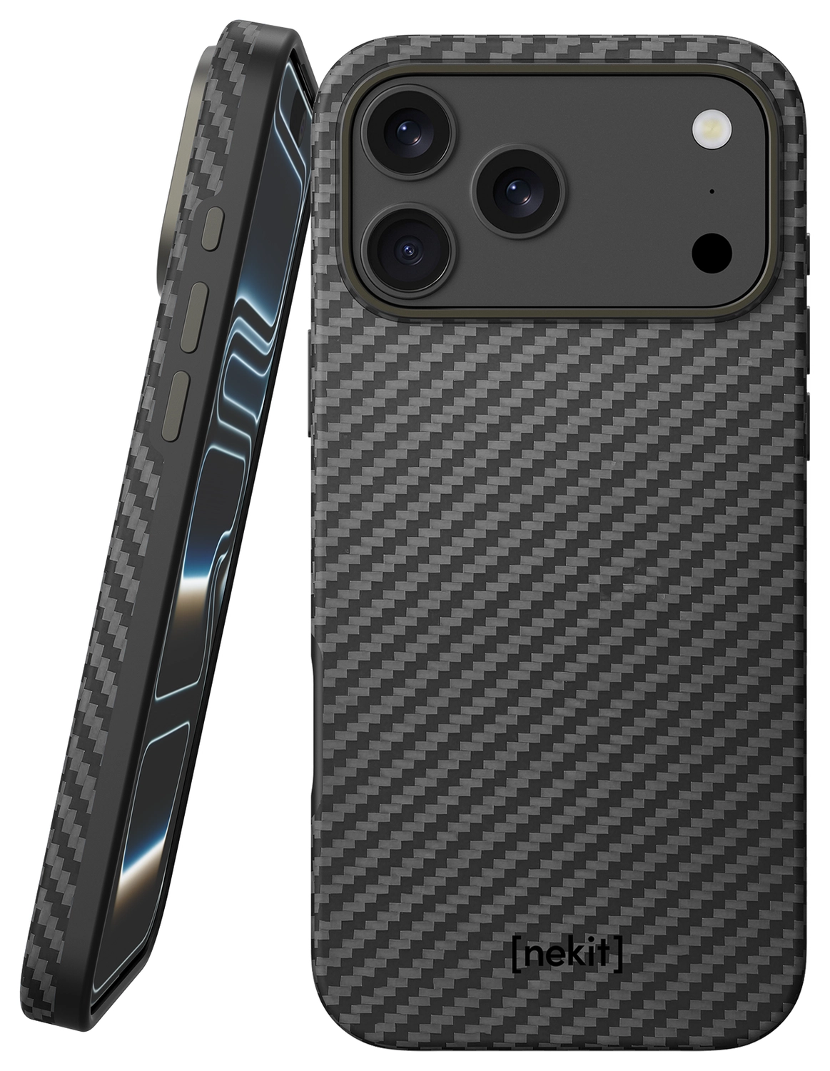 NEKIT Fiber Pro Apple iPhone 17 Pro Max Hoesje MagSafe Kevlar Back Cover Zwart afbeelding 1