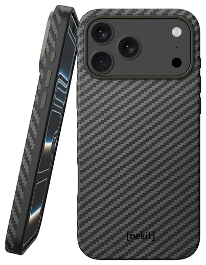 NEKIT Fiber Pro Apple iPhone 17 Pro Max Hoesje MagSafe Kevlar Back Cover Zwart afbeelding 1