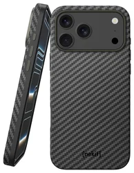 NEKIT Fiber Pro Apple iPhone 17 Pro Max Hoesje MagSafe Kevlar Back Cover Zwart afbeelding