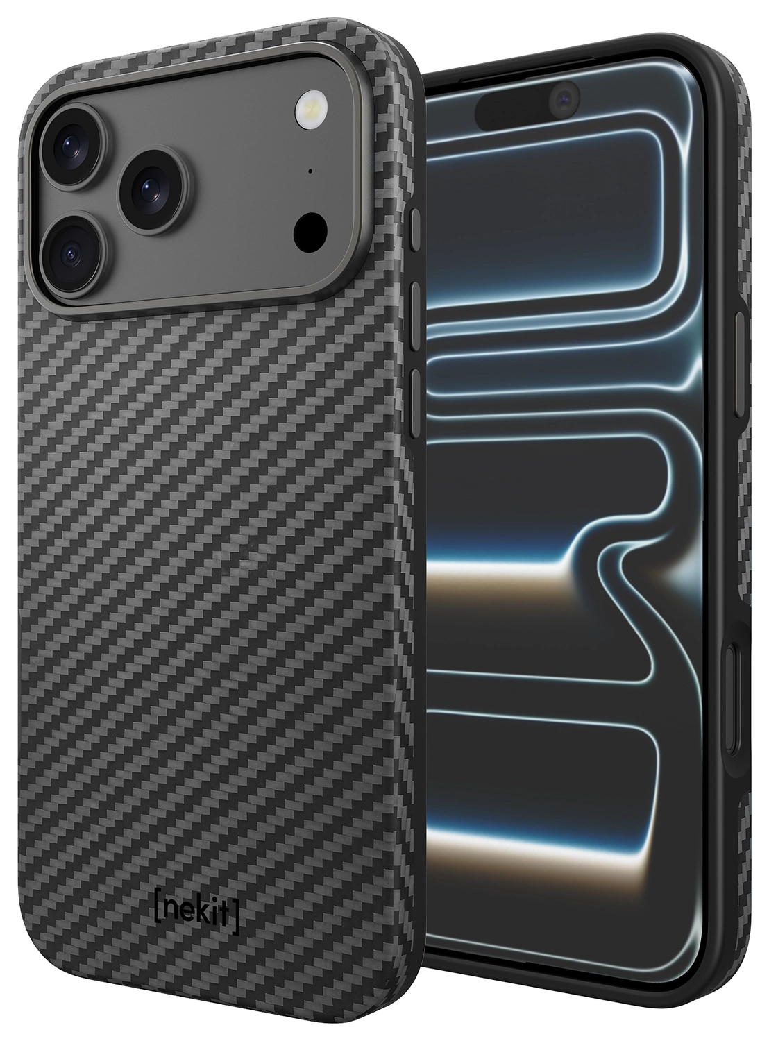 NEKIT Fiber Pro Apple iPhone 17 Pro Max Hoesje MagSafe Kevlar Back Cover Zwart afbeelding 11