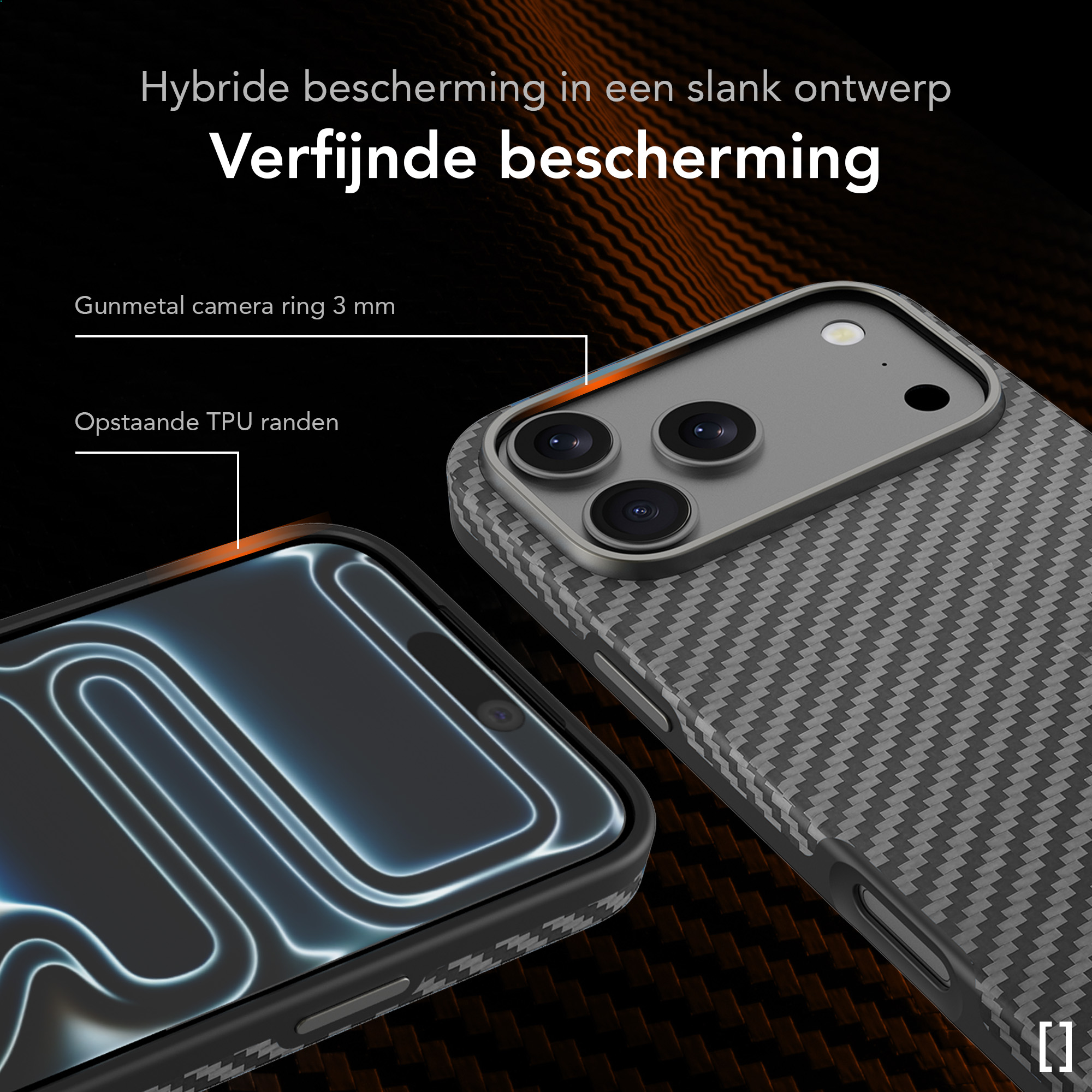 NEKIT Fiber Pro Apple iPhone 17 Pro Max Hoesje MagSafe Kevlar Back Cover Zwart afbeelding 4