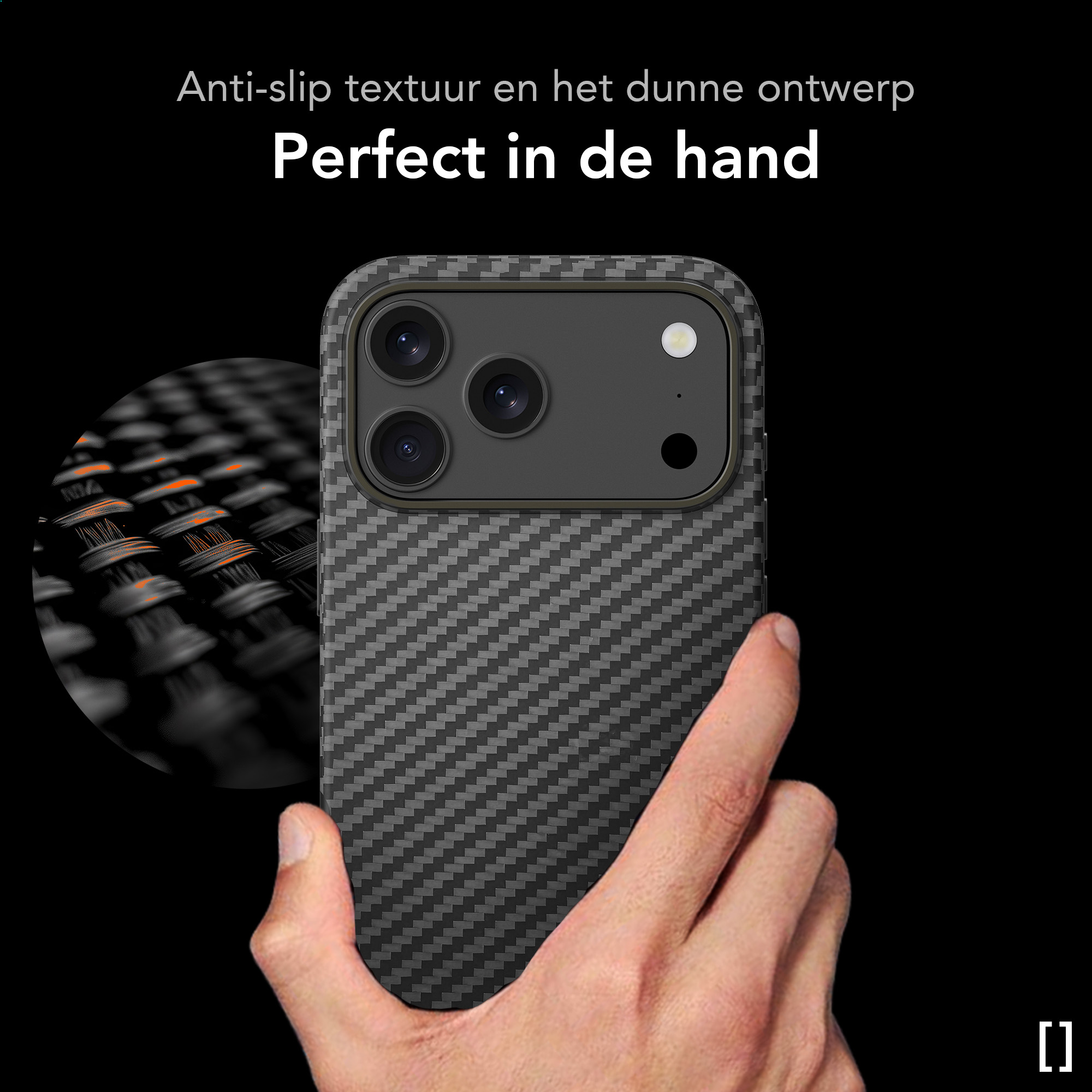 NEKIT Fiber Pro Apple iPhone 17 Pro Max Hoesje MagSafe Kevlar Back Cover Zwart afbeelding 6