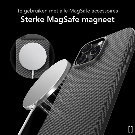 NEKIT Fiber Pro Apple iPhone 16 Pro Hoesje MagSafe Kevlar Back Cover Zwart afbeelding 5