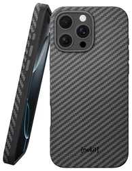 NEKIT Fiber Pro Apple iPhone 16 Pro Hoesje MagSafe Kevlar Back Cover Zwart afbeelding