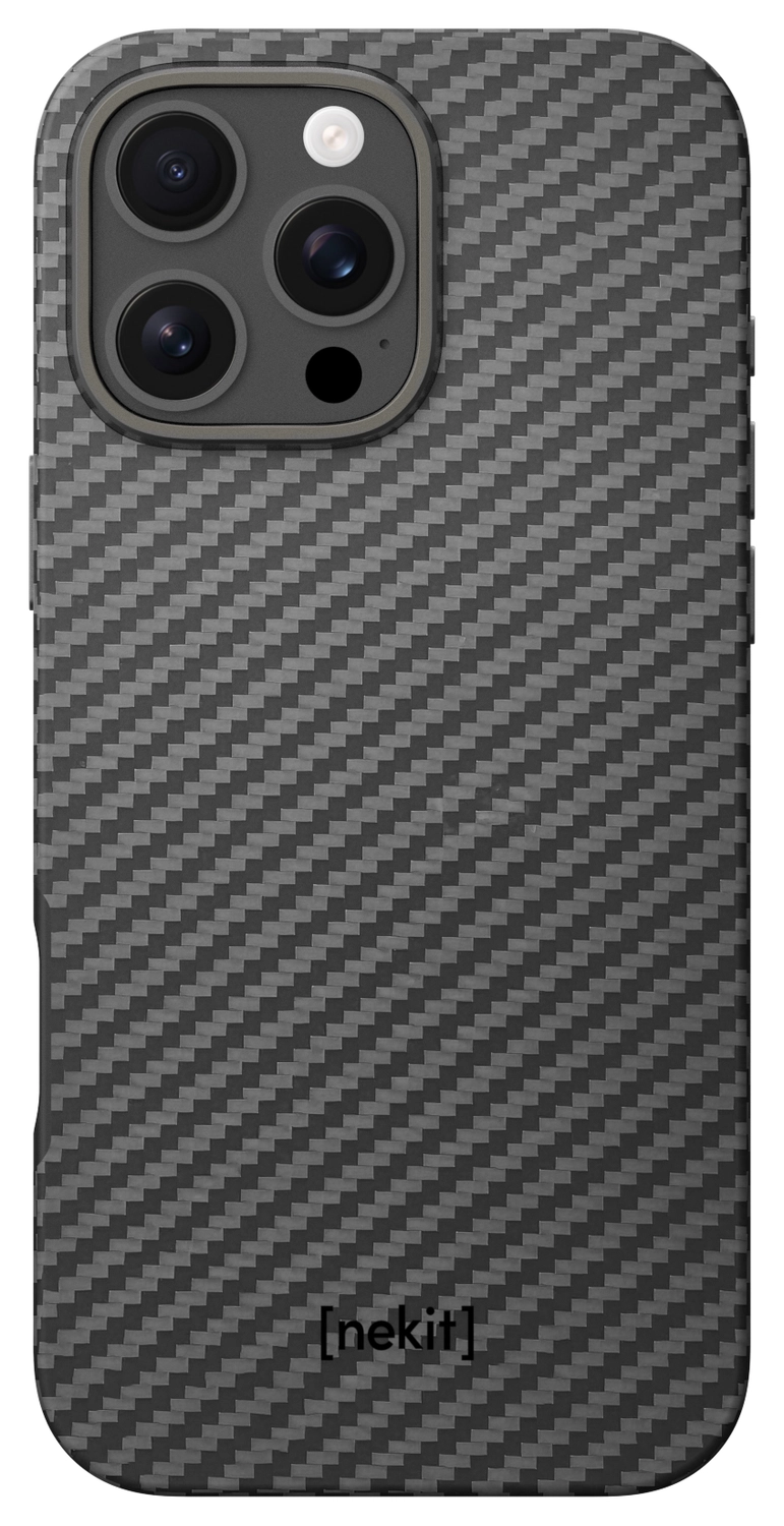 NEKIT Fiber Pro Apple iPhone 16 Pro Hoesje MagSafe Kevlar Back Cover Zwart afbeelding 12